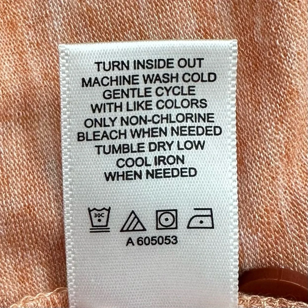 LOGO by Lori Goldstein Heather Orange 3/4 Sleeves Henley Top, Size XL